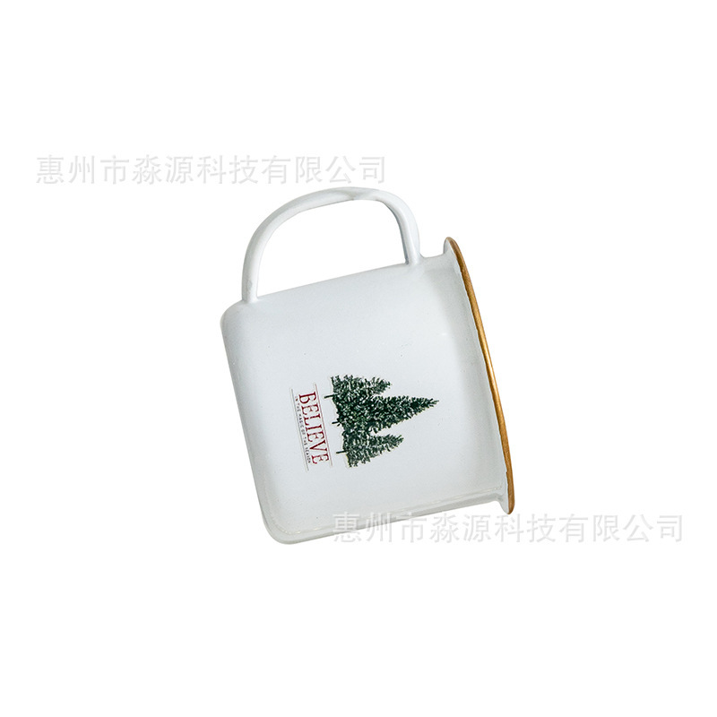 圣诞杯子外贸款挂件圣诞树装饰品白色场景摆件配件厂家批发金边|undefined