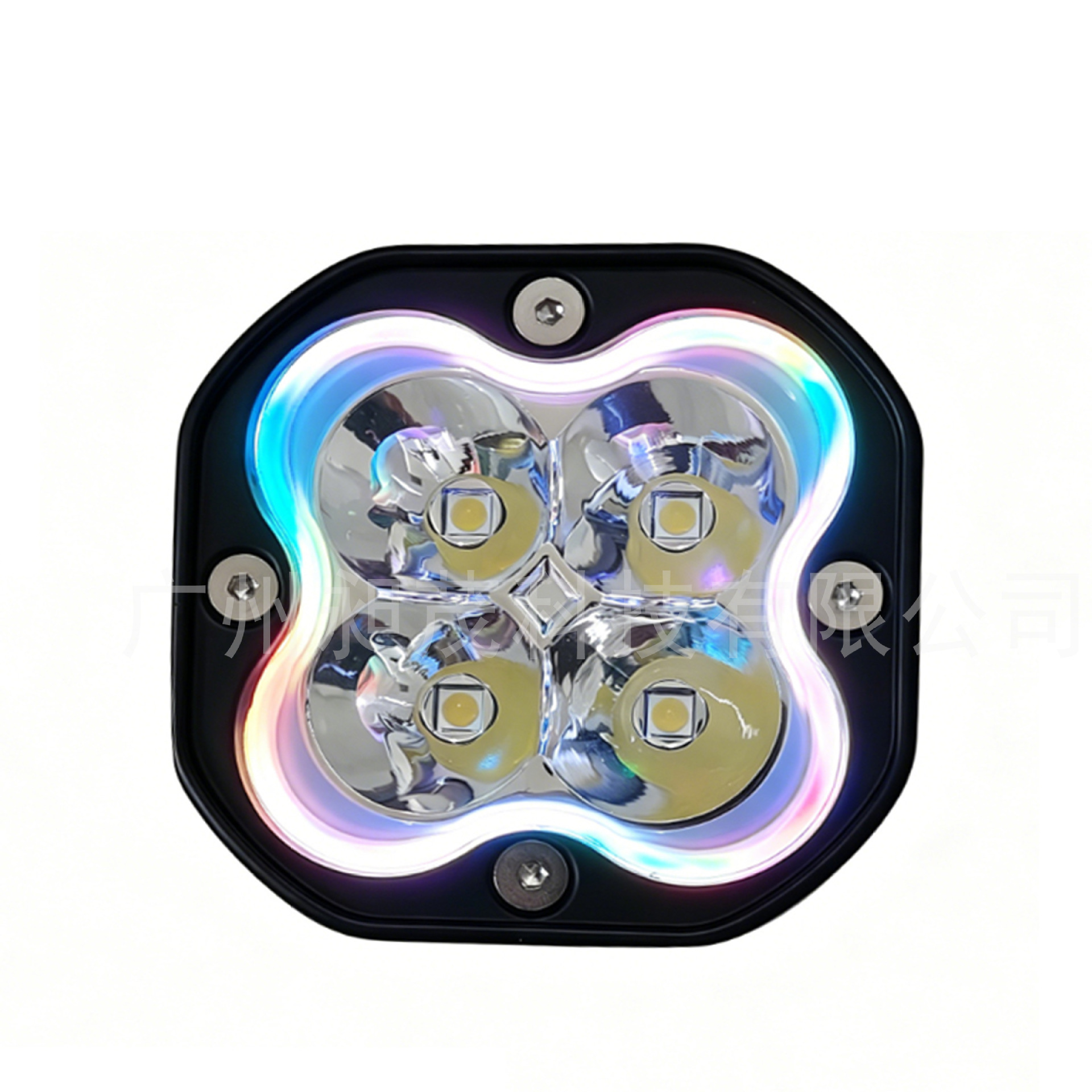 Factory wholesale electric vehicle and motorcycle spotlights 40W external high-brightness super bright RGB four-leaf clover spotlights for road illumination