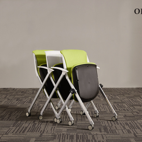Folding training chair ergonomic chair mobile office conference chair smart classroom desk chair folding mesh chair