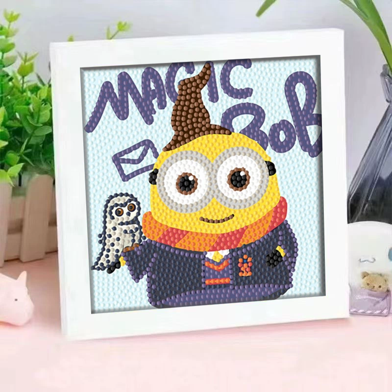 Кристальная вышивка DIY (Kuromi & KT Cat) 17×17 см фоторамка, набор наклеек в стиле мультфильма с полным заполнением