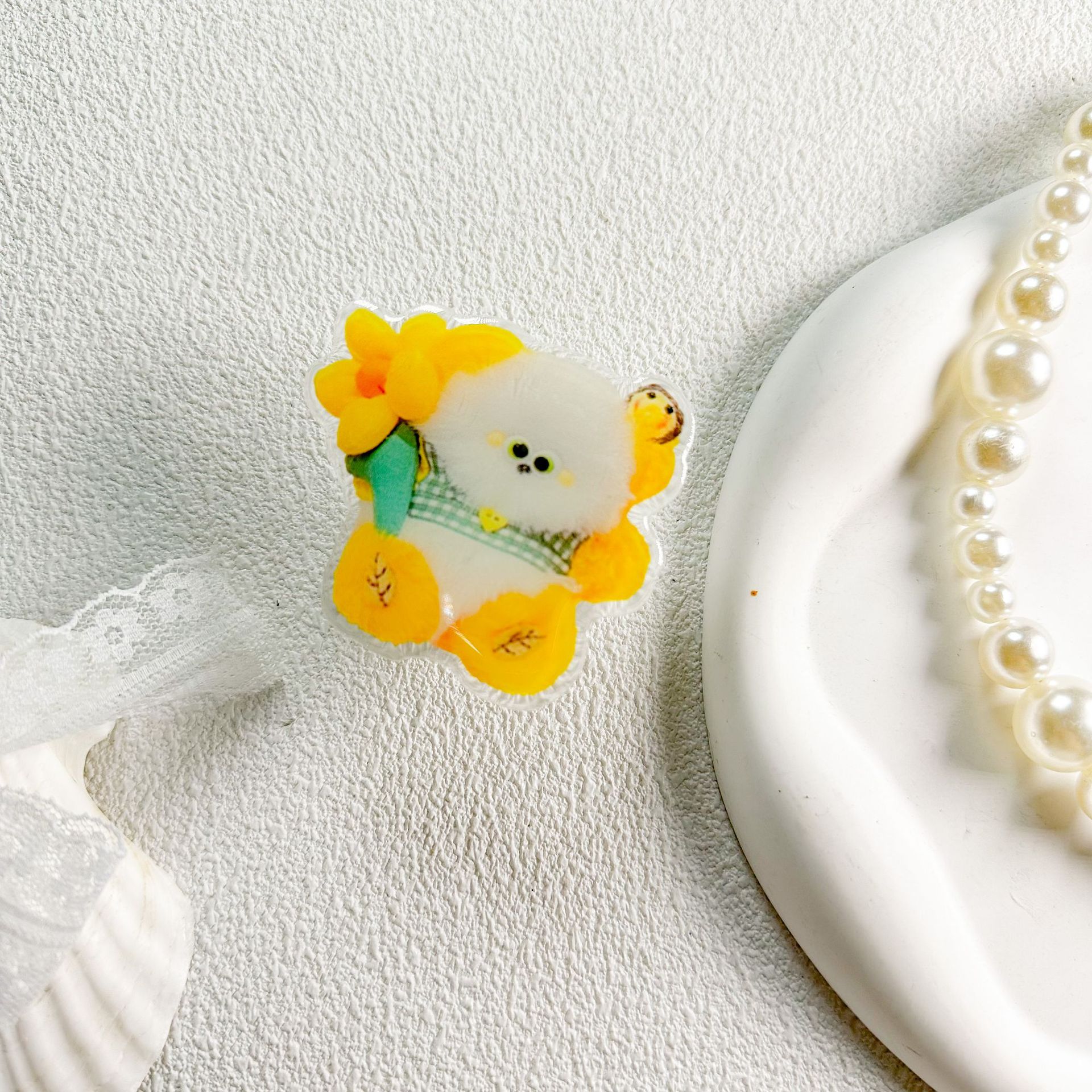 Transparent bracket - sunflower doll