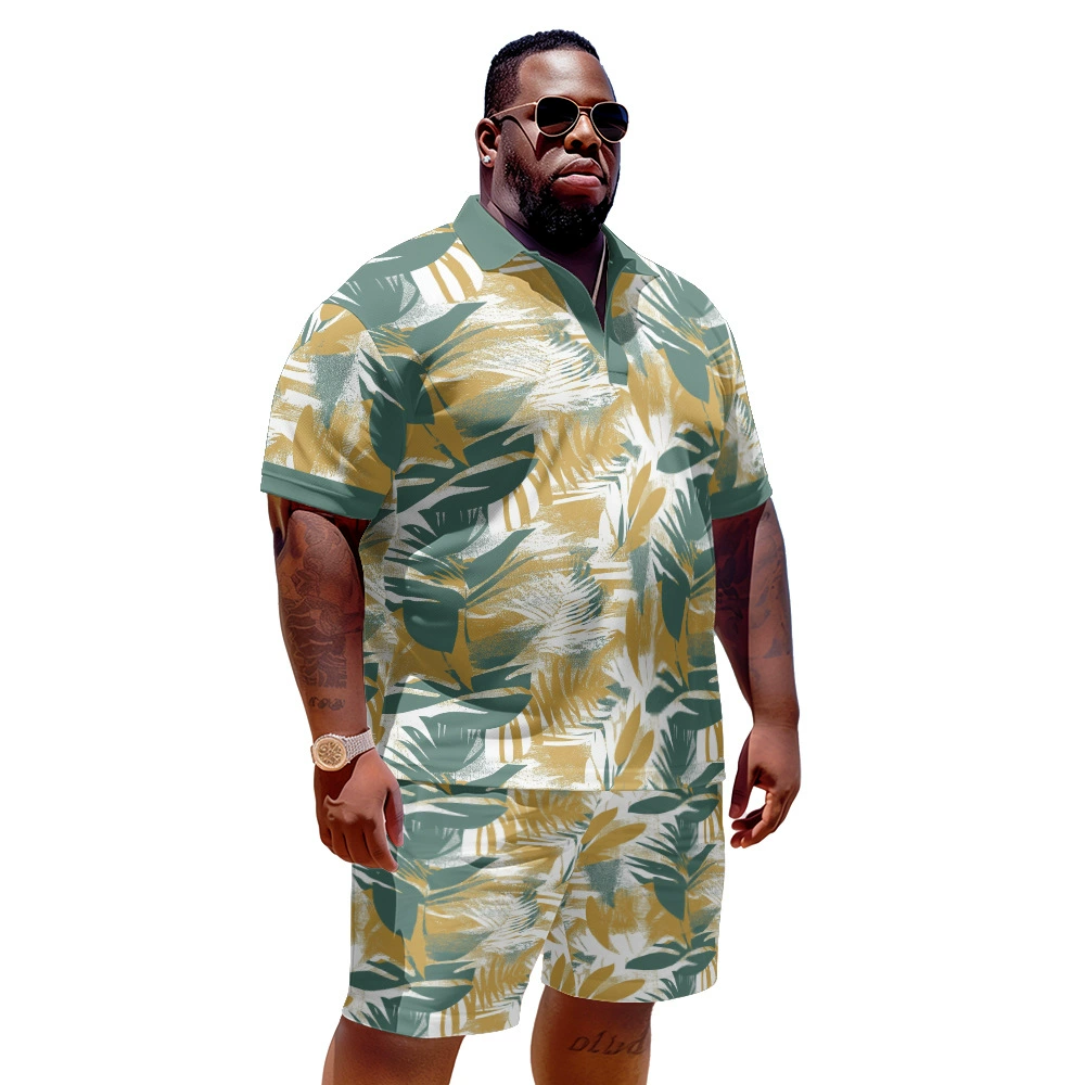 Поло, модный универсальный комплект для отдыха, европейский стиль, plus size, oversize