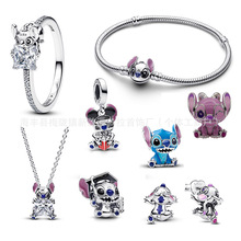 跨境专供潘家珠子S925高档电镀 史迪仔系列串珠项链DIY饰品配件女