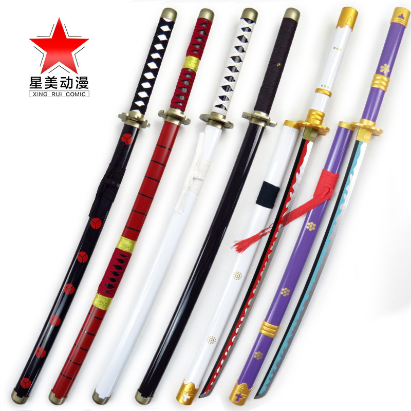 One Piece Zoro Three Swords Abs Japanese Anime Weapons Toy Props Kendo Wooden Sword Wooden Enma Tian