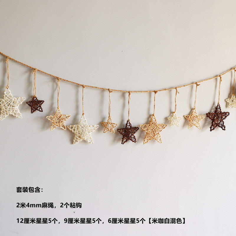 木片、松ぼっくり、籐ボール、丸太吊り下げ装飾、壁飾り、B&B、旅館、幼稚園、クリエイティブ壁掛け、森風吊り下げ|undefined