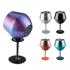 Amazonの人気商品、14オンスの背の高い赤ワイングラス、304ステンレス鋼製断熱カップ、取り外し可能なベース付きの新しいコーヒーカップ