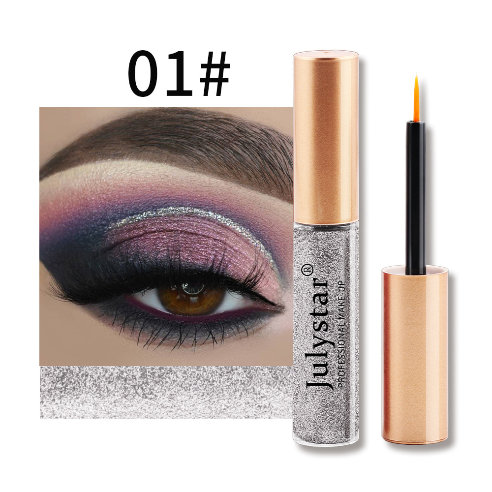 Eyeliner-Farbe, perlmuttartiger Eyeliner, wasserfest, ölbeständig, Lidschatten-Flüssigkeit_voghion.com