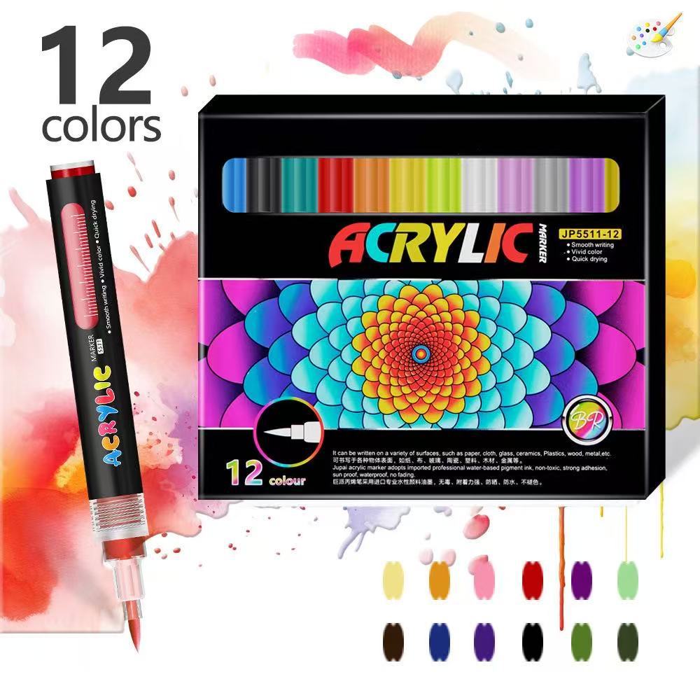 Lápiz acrílico de cabeza blanda tipo líquido directo, estudiante, arte infantil, color apilado, bricolaje, pintura a mano, bolígrafo de acuarela especial para graffiti