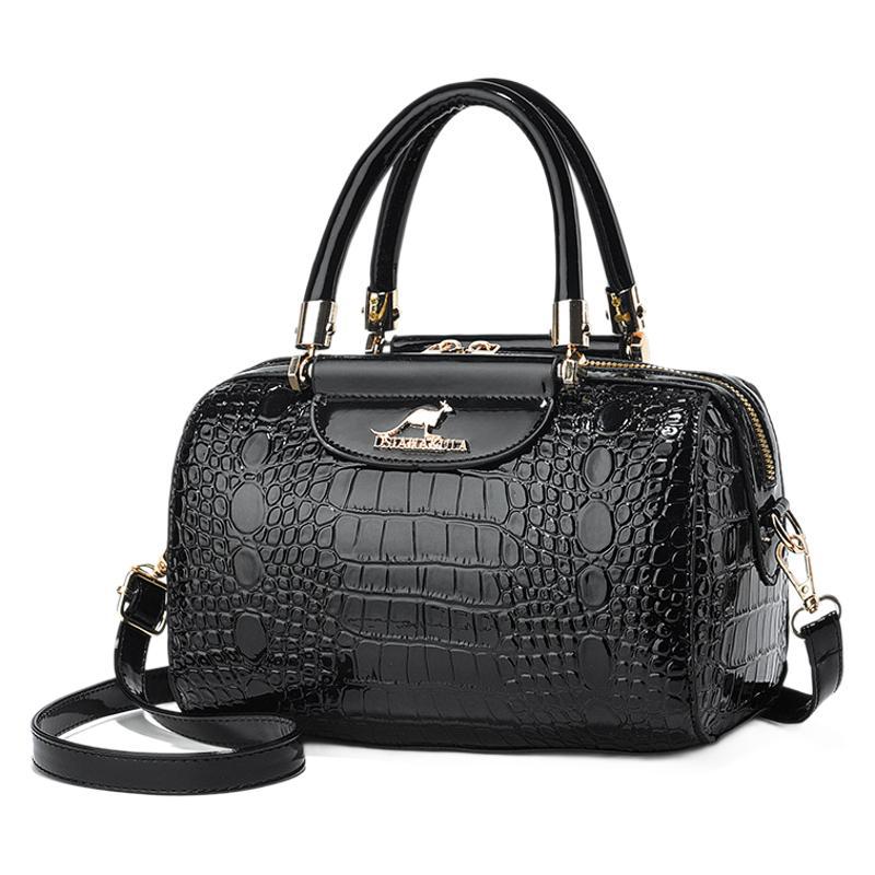 Bolso bolso bolso de cuero brillante con patrón de cocodrilo, bolso de hombro de mensajero de moda de temperamento, bags transfronterizos explosivos de comercio exterior