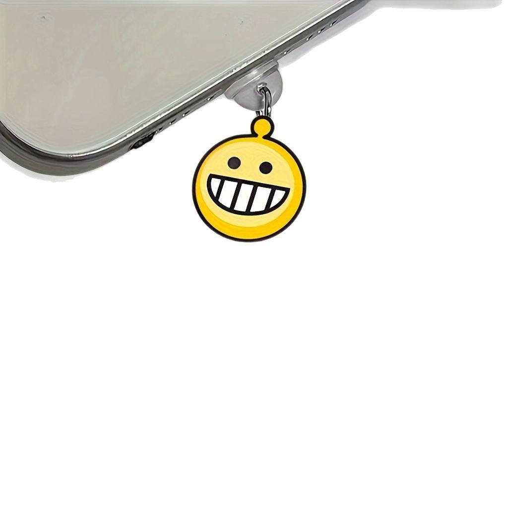 Nuevo acrílico transfronterizo plano hacia la sonrisa bolsa de emoticones enchufe de polvo de teléfono móvil