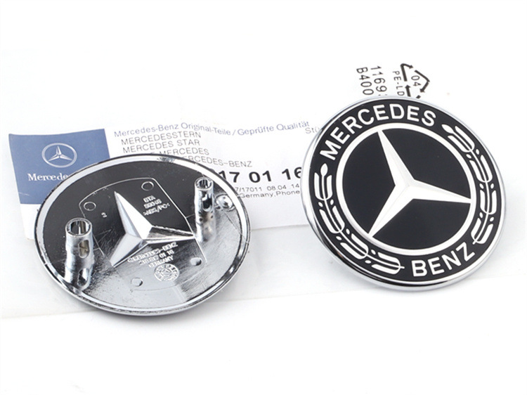 Suitable for Mercedes-Benz Hood Clip Model Flat Wheat Ear Logo C-Class Cla Cls Clk Gla Hood Modification Car Logo