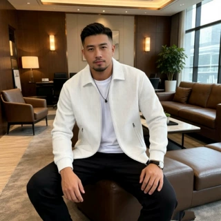 2026新款跨境男春秋季拉链口袋翻领纯色休闲修身开衫男士夹克外套