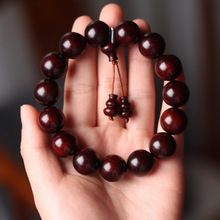 印度小叶紫檀手串1.0搭配大漆珠玛瑙DIY国风男女款佛珠文玩批发