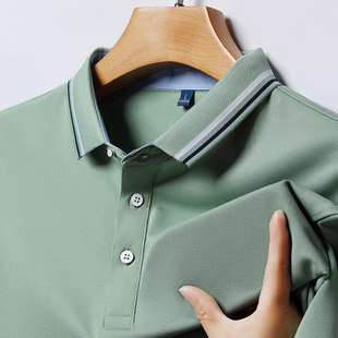 ★Main Push Men's Summer Ice Silk Short-sleeved Polo Shirt Business Breathable Half-sleeved Casual Men's Quick-drying Lapel T-shirt