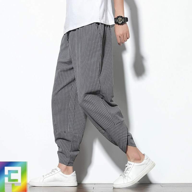 Chinese summer trousers, flashlight, 2021 collection, Chinese style, cotton and linen, plus size