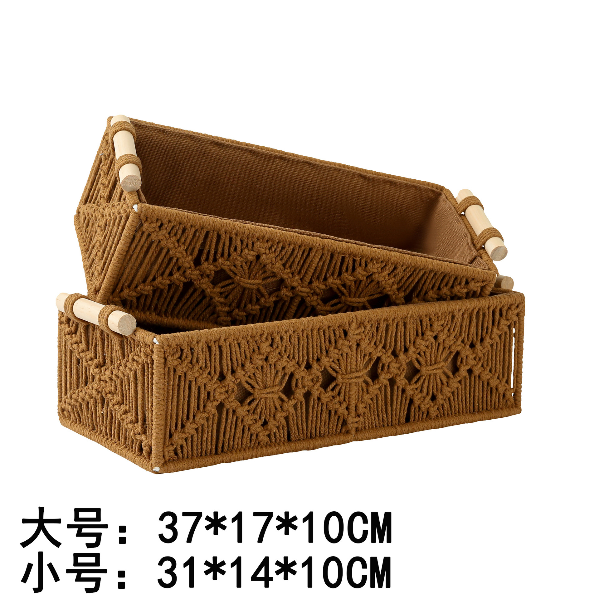 Amazon caja de almacenamiento tejida a mano caja de almacenamiento cuerda de algodón borla papel higiénico de escritorio caja de almacenamiento de objetos pequeños