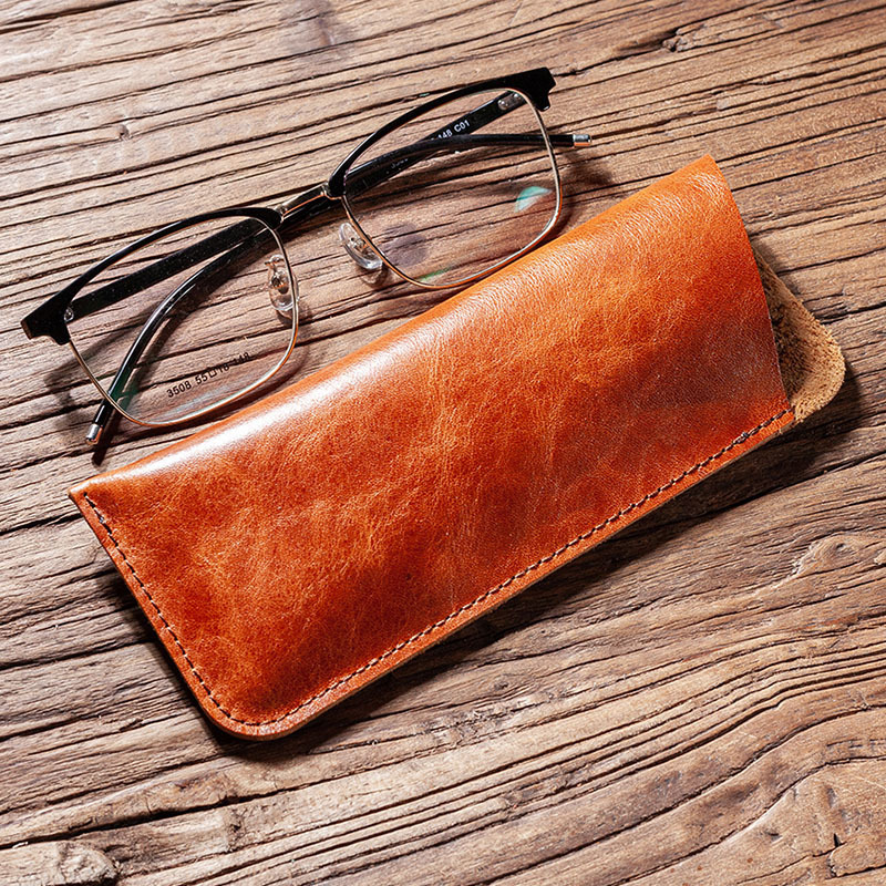Retro Glasses Bag Portable Anti-Pressure Myopia Glasses Bag Women's Sunglasses Storage Bag Large Capacity Travel Glasses Case