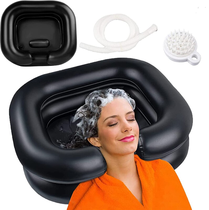 Inflatable Shampoo Basin with Built-In Pillow for Adults, Emergency Care Bed for Disabled Elderly, Pregnant Women and Children to Wash Hair Inflatable Shampoo Basin with Built-In Pillow for Adults, Emergency Care Bed for Disabled Elderly, Pregnant Women and Children to Wash Hair