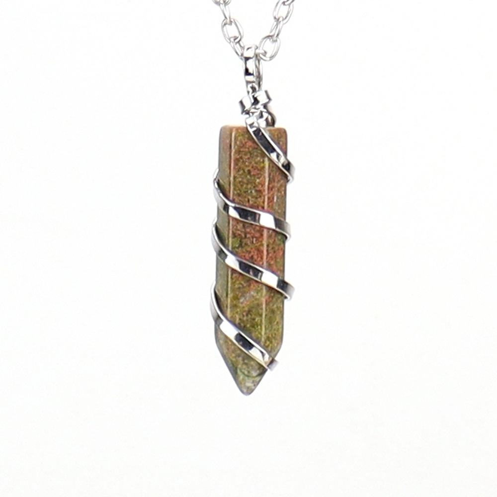 20g Weight Pendant Necklace Classification 1 Piece Quantity Daily Occasion natural stone Material Spiral Stripe Pattern Women'S Gender Knitting Design Streetwear Style 1 Piece Streetwear Spiral Stripe Natural Stone Knitting Pendant Necklace 10