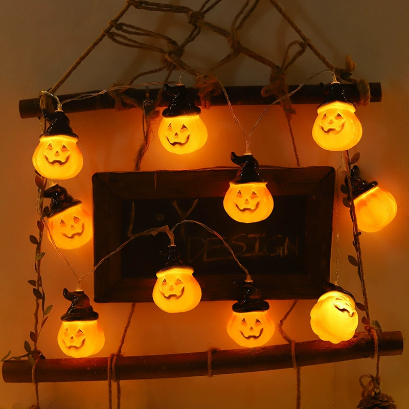 Кросс-бордер spot Halloween LED атмосфера декоративные огни тыква паук летучая мышь световая гирлянда череп маленький призрак мигающий свет