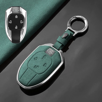 Car key bag: M8 Master gs3 Male gs8 - chuanqi-c-four-key-tarnish-aluminum-alloy-dark-green-suede-upgrade-ring-buckle
