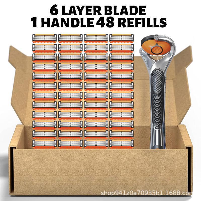 2026 New Model 5-Layer Gillette Razor Manual Metal Handle Five-Blade Men's Shaving Razor
