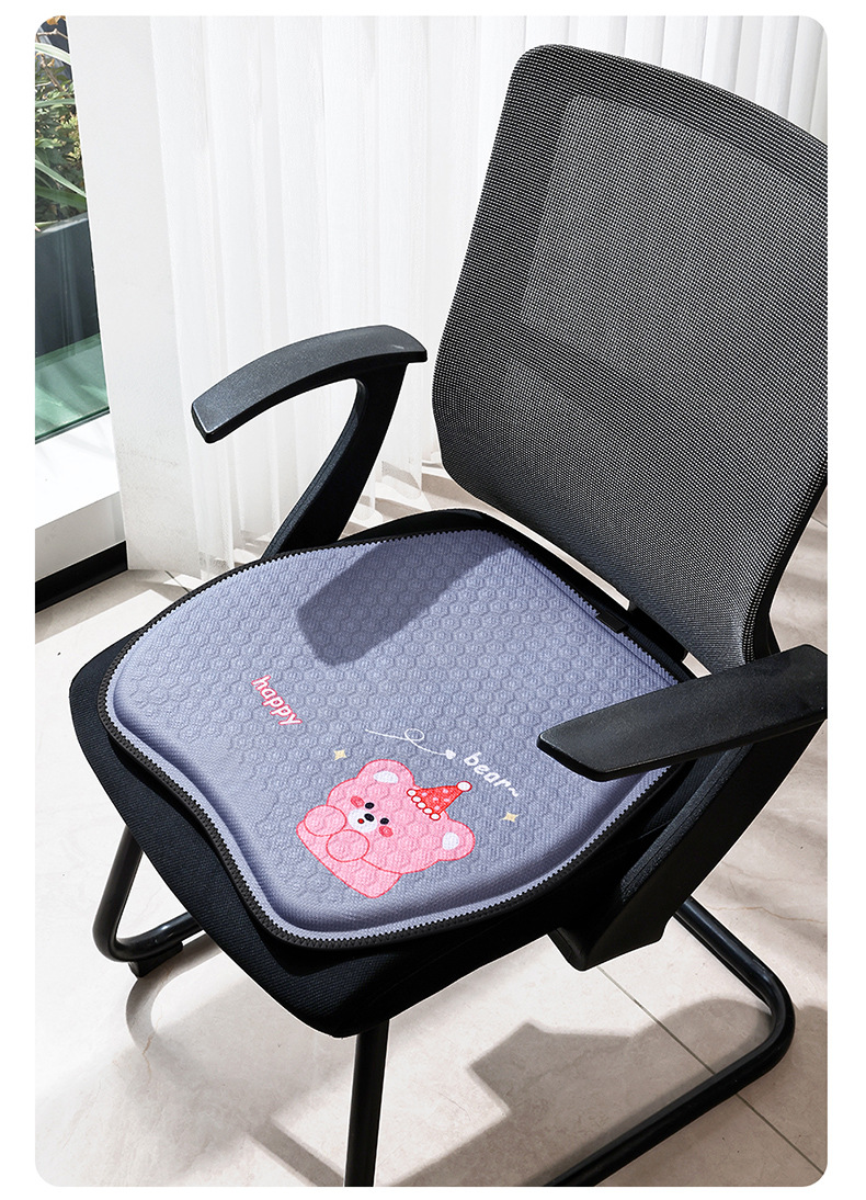 Factory direct summer cartoon honeycomb gel car seat cushion ice cushion office seat cushion breathable silicone cold cushion