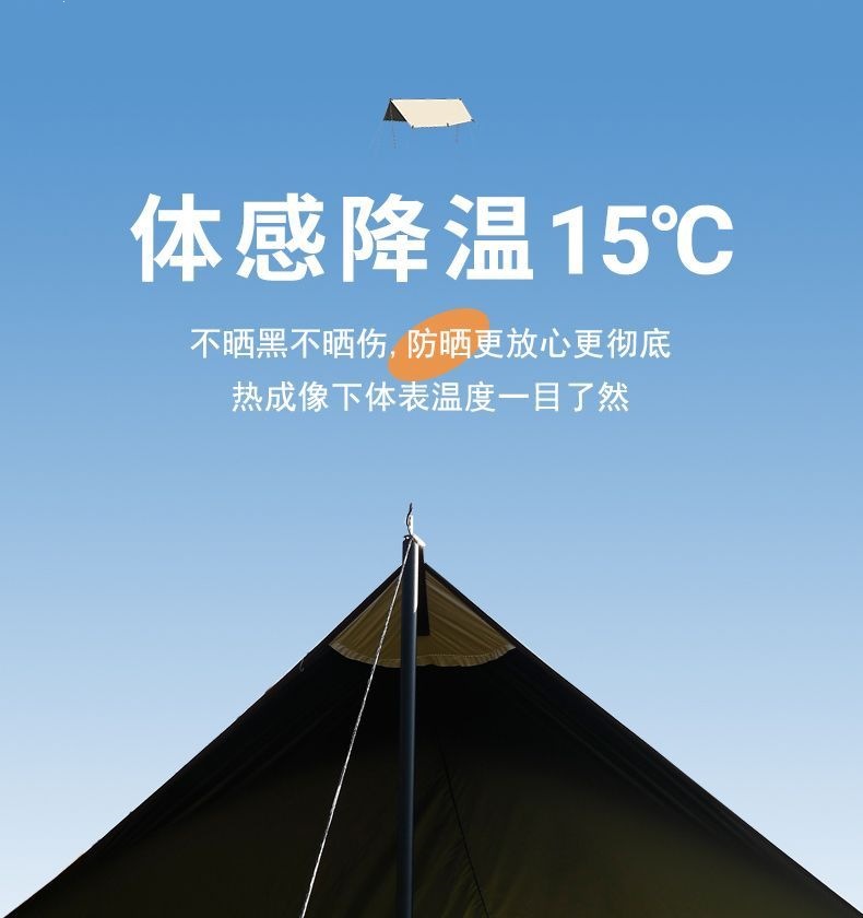 Thickened Outdoor Vinyl Canopy, Rainproof and Sunproof, Octagonal Butterfly-Shaped Sunshade for Camping