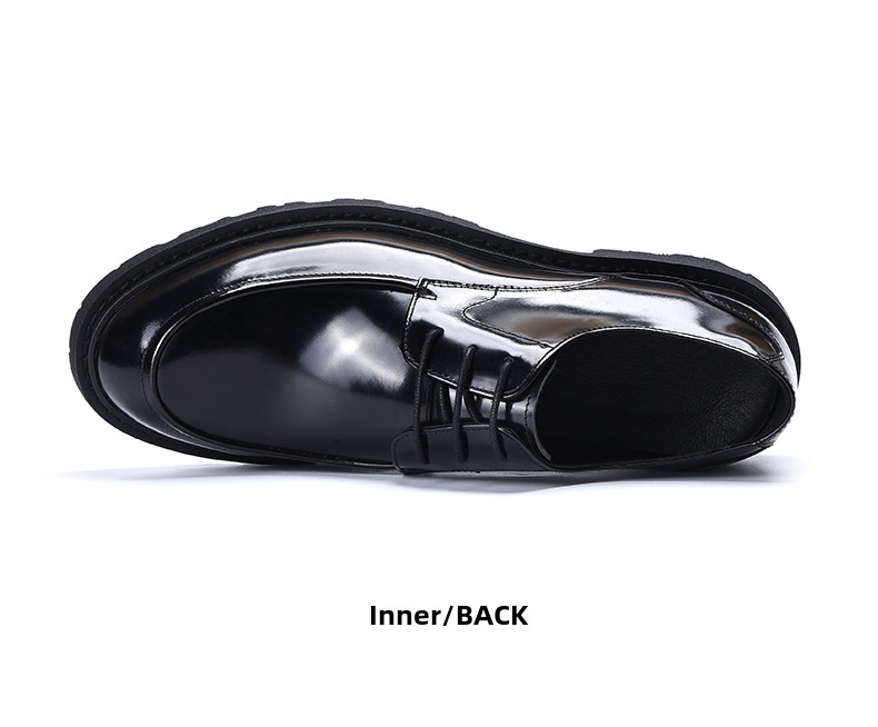 Internet Beliebte Business Lederschuhe Herren Formelle Leder Runde Zehen Lässig Helles Leder Braun Dicke Sohle Erhöhte Big Toe Derby Schuhe_voghion.com