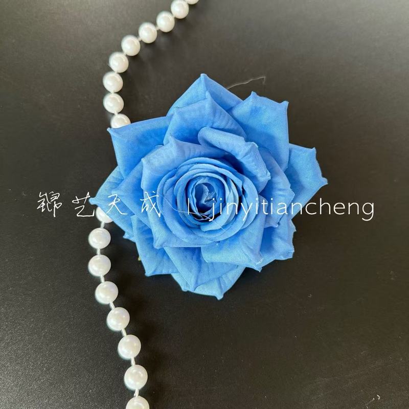10cm复古玫瑰花头仿真花簪花头饰diy材料鞋扣配件520花艺婚礼布置|undefined