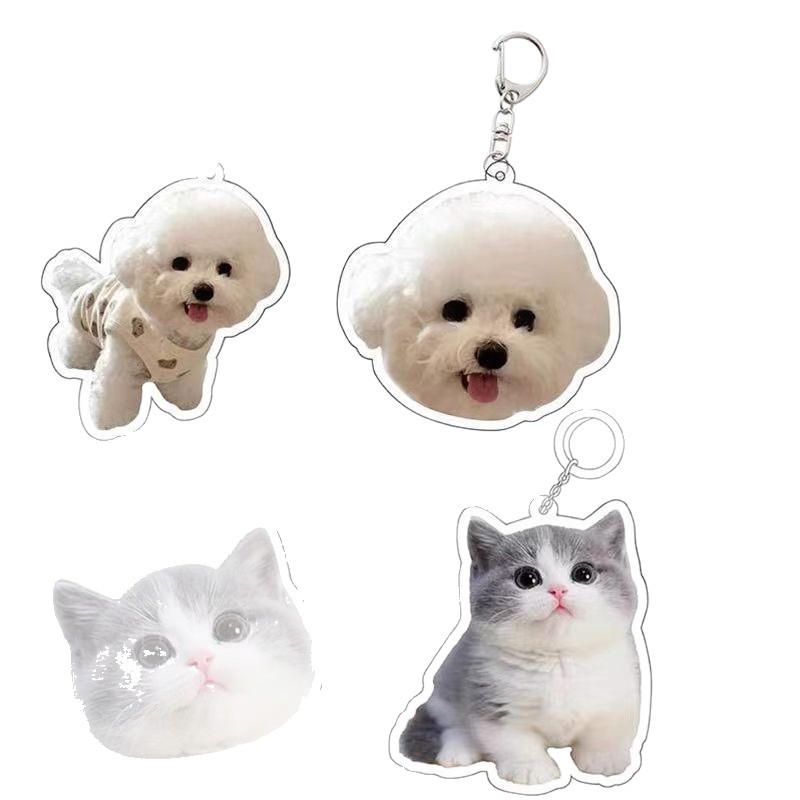 Keychain acrílico logotipo personalizado cartón de dibujos animados logotipo QR mochila llave colgante recuerdos creativos personalizados