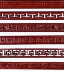 新中式仿古雕花实木吊顶线条平板线镂空回字电视背景墙压边条门套