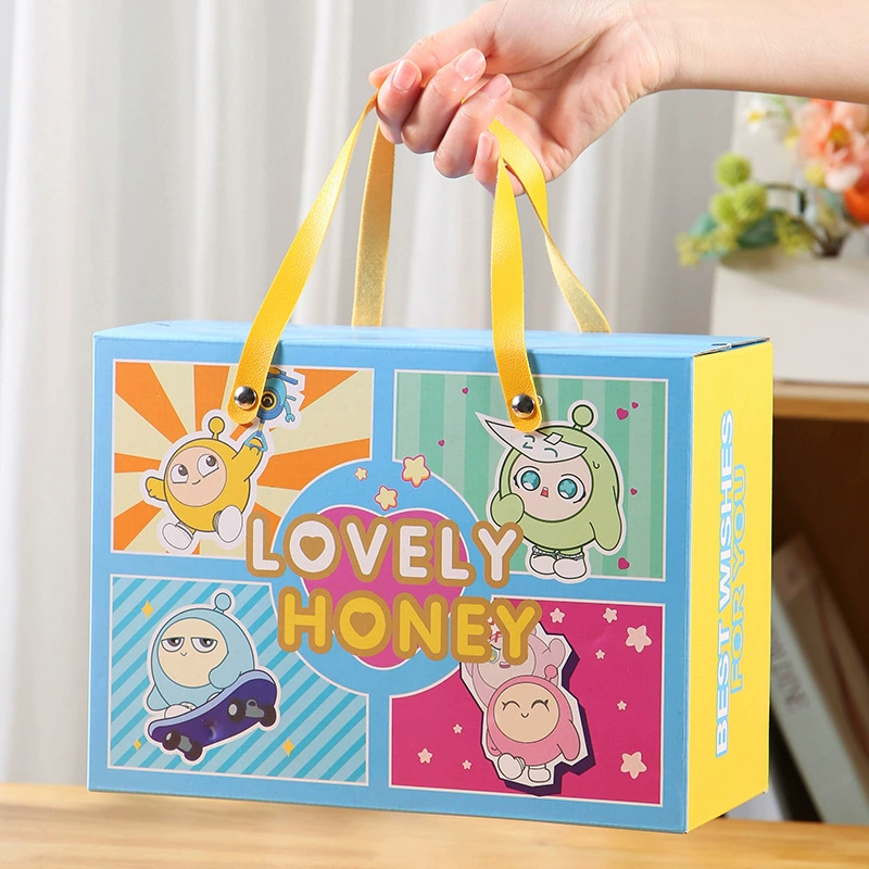 Подарочный набор на первый месяц жизни малыша, сумка из искусственной кожи, пустая подарочная коробка, подарочная коробка с мультяшным дизайном на десяточку дня рождения ребенка