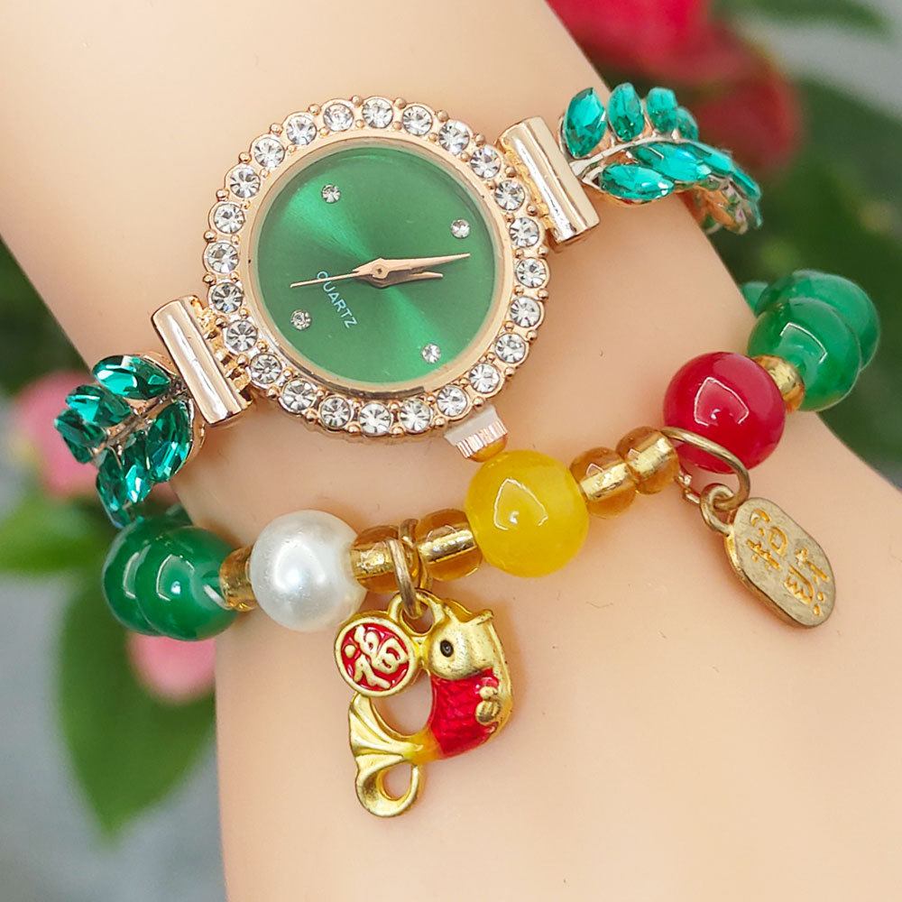 2023 New Fashion Leaf Bracelet Watch Dia...