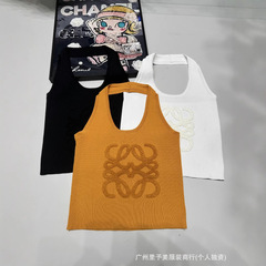 25夏新作アメリカンホットガール立体タオル刺繍ロゴホルターベスト