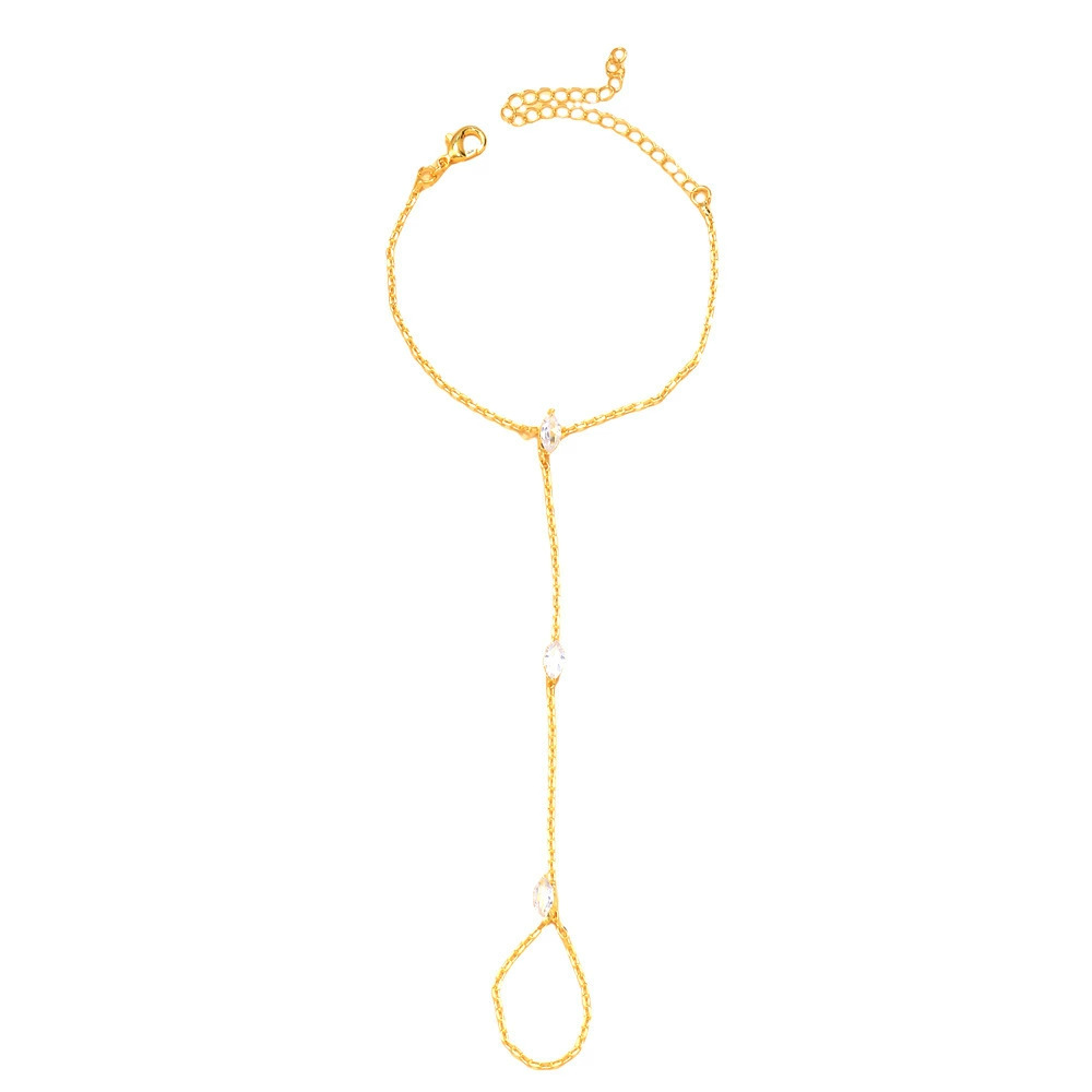 Cross-border hot style personalized diamond-connected finger…