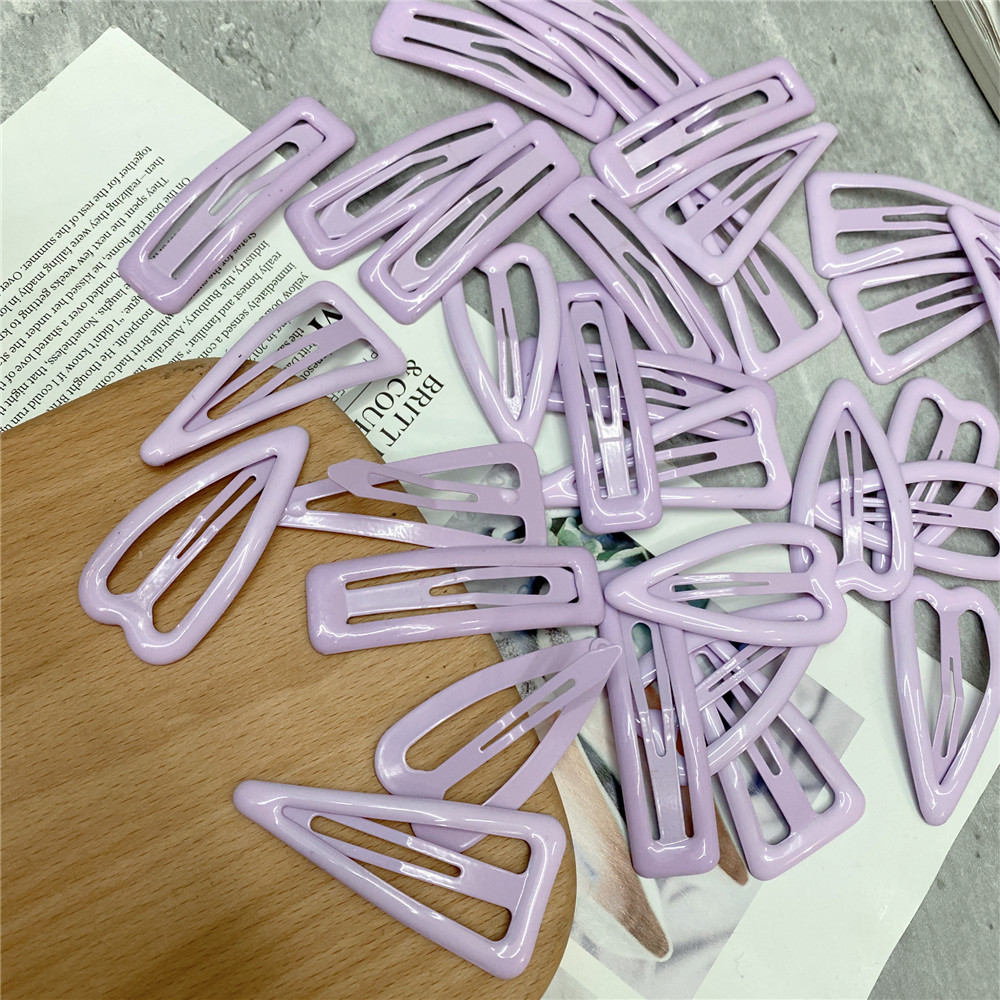 Clips Bb En Forme De Coeur Pinces Latérales Pour Cheveux En Métal Épingle À Cheveux En Alliage De Couleur Unie display picture 4