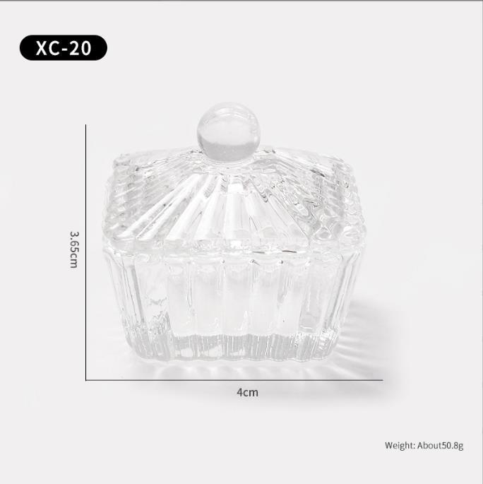 Suministro directo transfronterizo nueva manicura taza de cristal con tapa especial en forma de lavado de uñas Cristal líquido Copa de lavado de uñas Copa para manicura