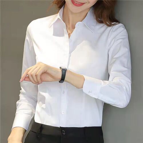 White shirt, women's long-sleeved professional formal dress, figure-fitting, foreign-style wine, temperament, all-matching, slimming work shirt