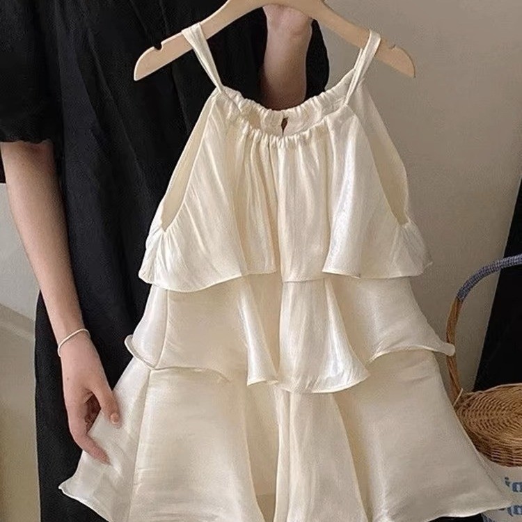 Ningli Girls' Stylish Summer Dress New Style Children's Sweet Tank Top Dress Cake Dress Fairy Dress Princess Dress