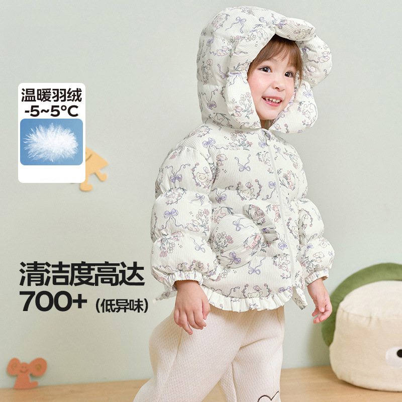 品牌折扣童装宝宝羽绒服女童2025新款厚外套儿童保暖上衣冬季法式