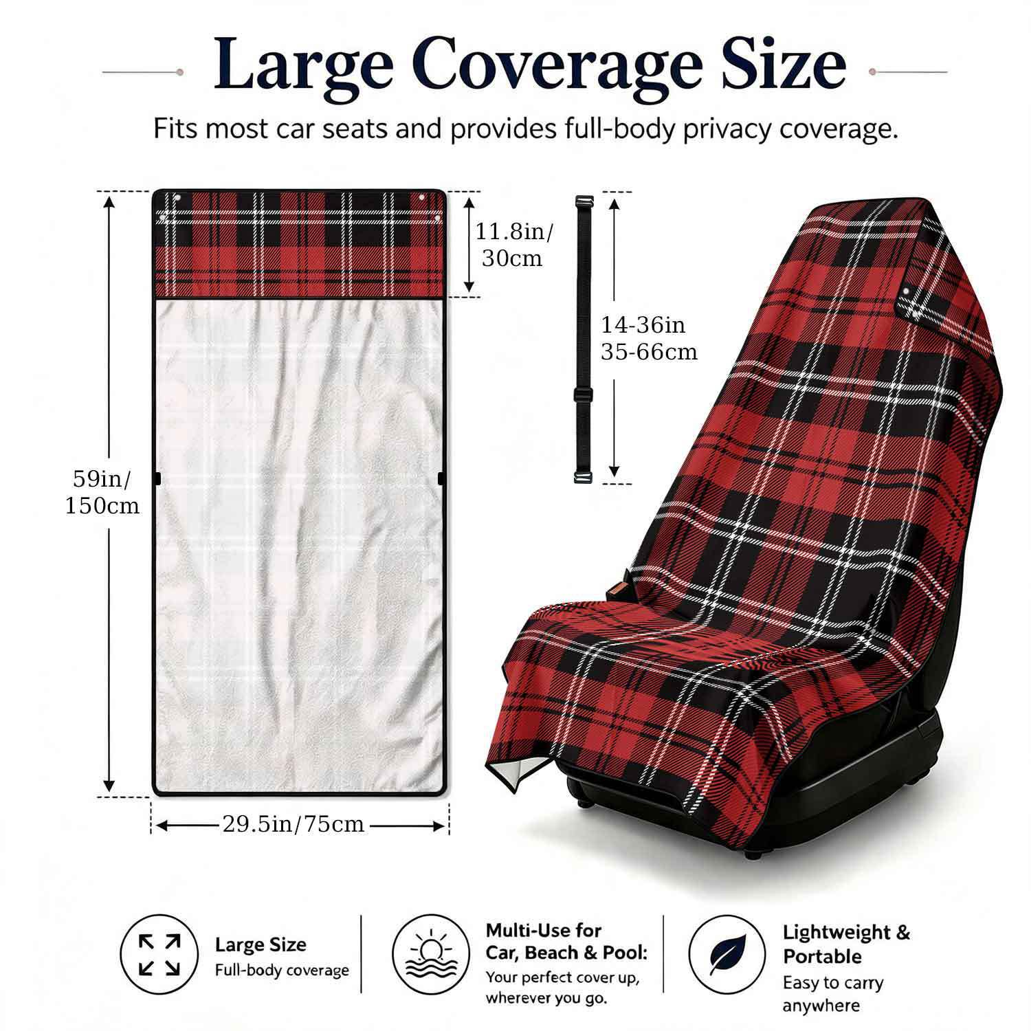 Geometric Bath Towel Car Seat Cover 2-in-1 Microfiber Outdoor Beach Car Dual-Use Universal Seat Cushion