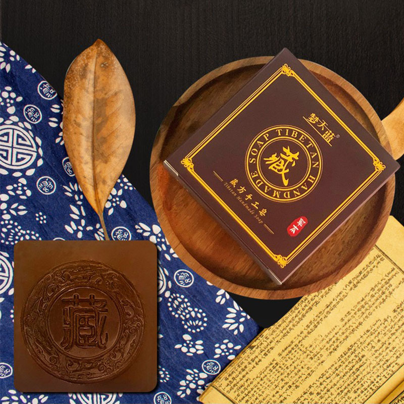In stock Tibetan handmade soap black Ganoderma Nourishing Shampoo soap Tibetan soap Red Lotus hibiscus ginseng essence soap oil control soap