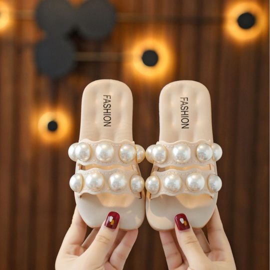 Summer Children's Slippers Women's Small and Medium-sized Children's Princess Style Shoes Fashionable Little Girl's Soft Bottom Outer Wear Flat Sandals