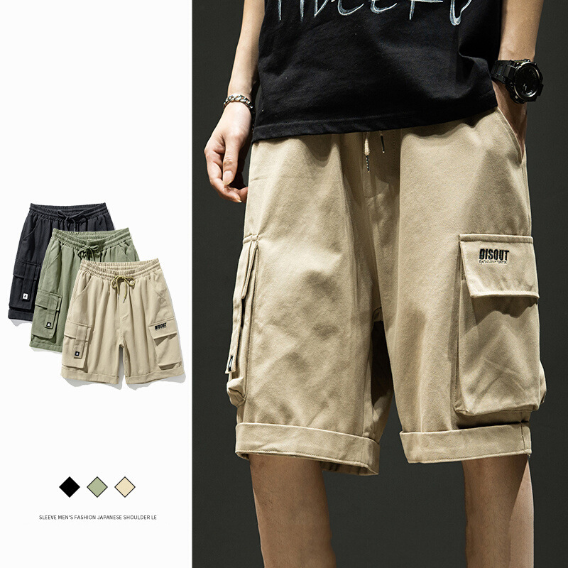 Men's Summer Thin Cargo Shorts, Loose Trendy Brand Popular on Instagram, Casual Five-Point Pants for Men