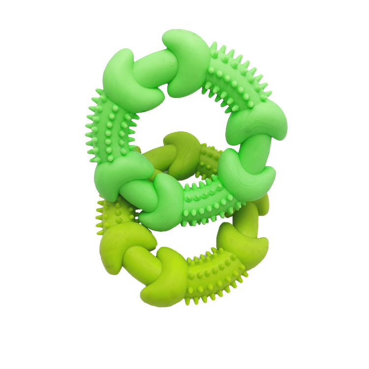 Fábrica al por mayor mascota TPR mordedura resistente juguete hueso sólido espina anillo perro diente limpieza molar juguete redondo