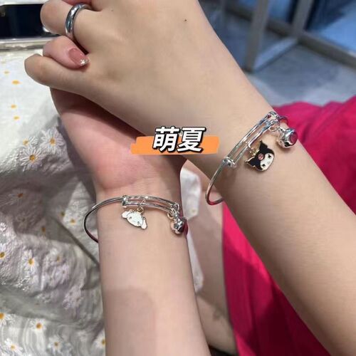 Sanrio Bracelet Cartoon Kurome Bracelet Couple Bestie Bell Bracelet Ins Jade Dog Accessories Small Gift