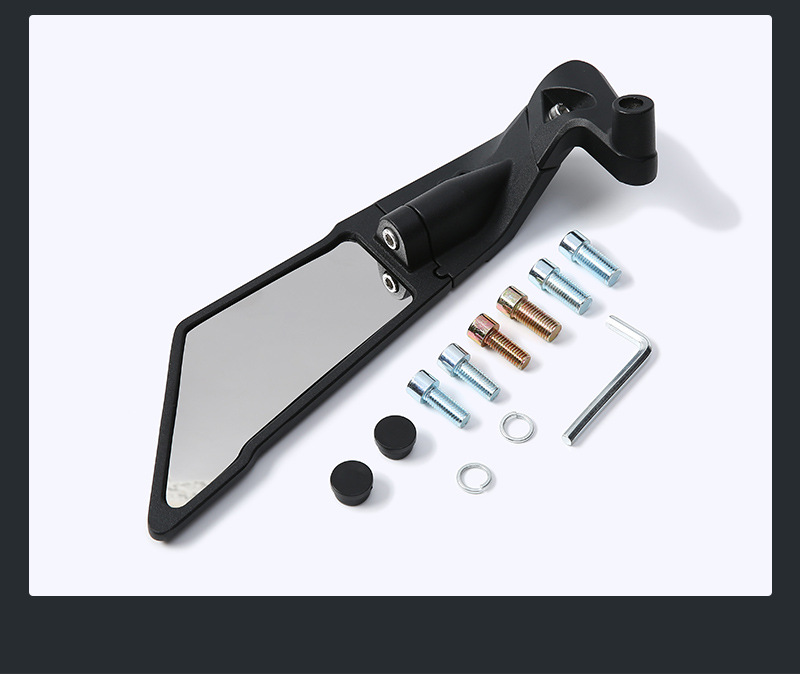 Cross-Border Applicable Honda Suzuki Yamaha Motorcycle Rearview Mirror Fixed Wing Invisible Wing Mirror Adjustable Reversing Mirror