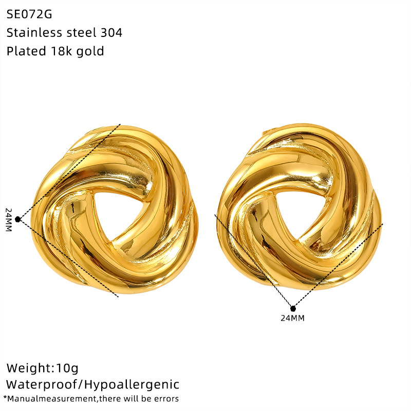 Holiday, Street Occasion 1 Pair Vintage Style Simple Style Geometric Plating Titanium Steel Ear Studs