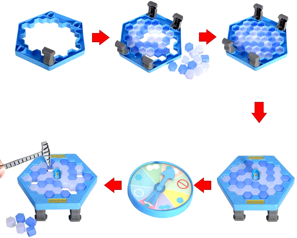 Juguetes de inteligencia de los niños guardar pingüino hielo romper tablero juego pingüino romper hielo juego 55 unids